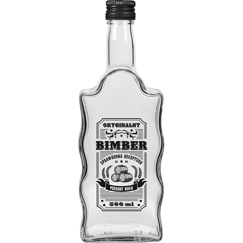 Butelka Klasztorna 500 ml z zakrętką, nadruk „Bimber", 1 szt. - 3