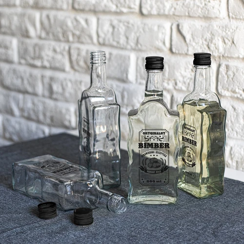 Butelka Klasztorna 500 ml z zakrętką, nadruk „Bimber", 1 szt. - 6