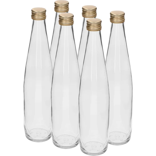 Butelka Klubowa 500 ml ze złotą zakrętką, zestaw 6 szt.