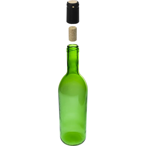 Butelka na wino 0,75L z korkami i kapturkami - 12 szt. - 5