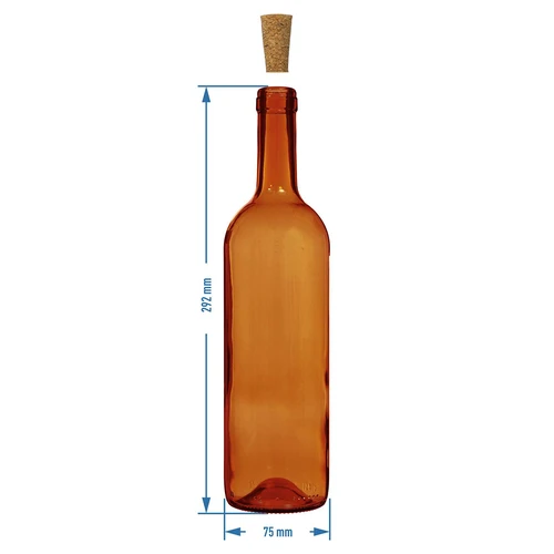 Butelka na wino 750 ml brązowa - zgrzewka 8szt. - 6