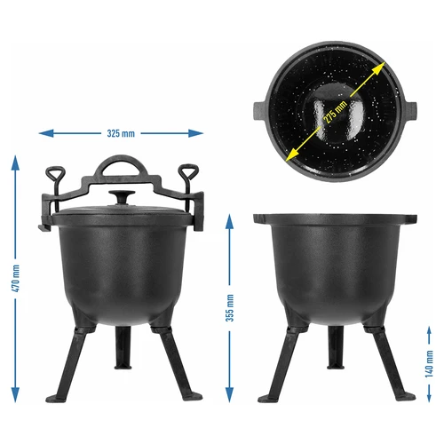 Caldeirão de caçador de ferro fundido com interior esmaltado, 8 L - 5