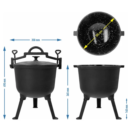 Caldeirão esmaltado, 10l, de ferro fundido - 5