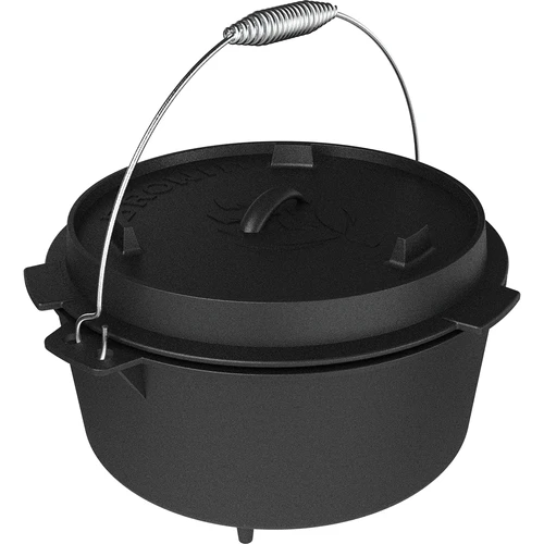 Caldeirão suspenso em ferro fundido com tampa-frigideira - 2