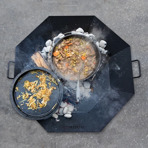 Caldeirão suspenso em ferro fundido com tampa-frigideira - 11