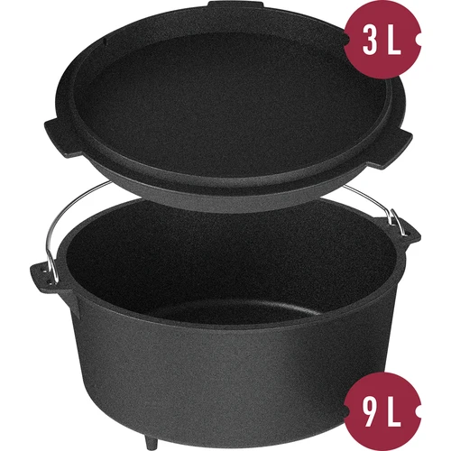 Caldeirão suspenso em ferro fundido com tampa-frigideira - 8