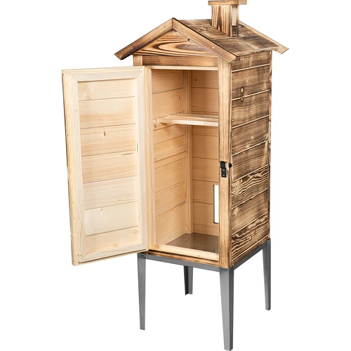 Câmara de defumação a lenha - em madeira de abeto, 200L, com base de aço inoxidável - 2