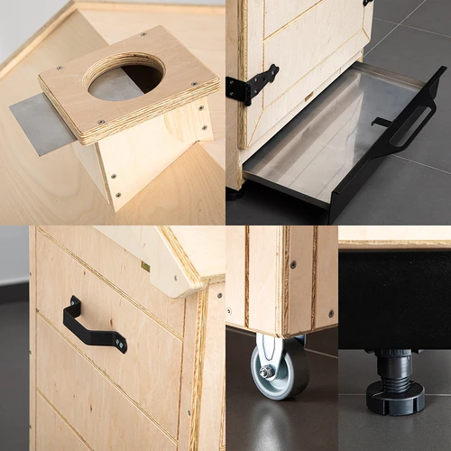 Câmara de defumação em contraplacado certificado, sem armação, 200 L, com rodas - 3