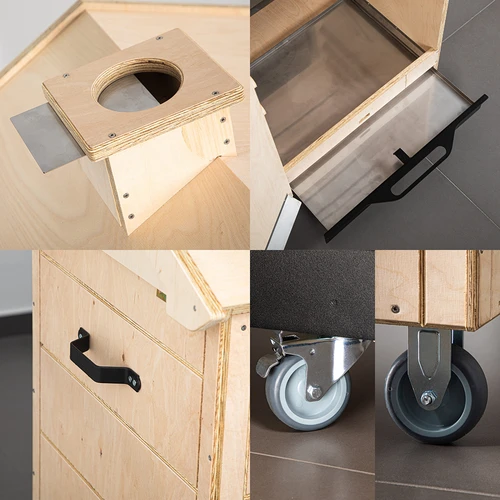 Câmara de defumação em contraplacado certificado, sem armação, 320L, com rodas - 3