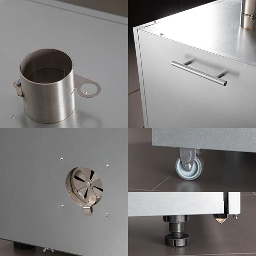 Câmara de defumação metálica 250 L, com rodas - 3