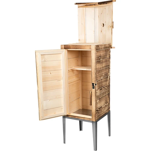 Câmara de fumagem a lenha - em madeira de abeto, 200 L, com base em aço inoxidável - 3