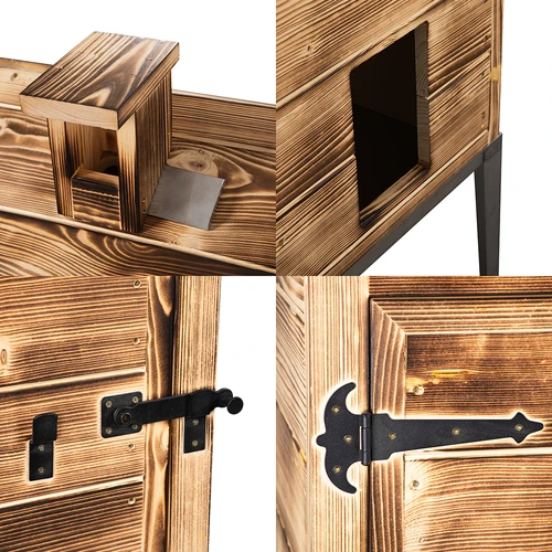 Câmara de fumagem a lenha – em madeira de abeto, 200L, com base em aço inoxidável - 4