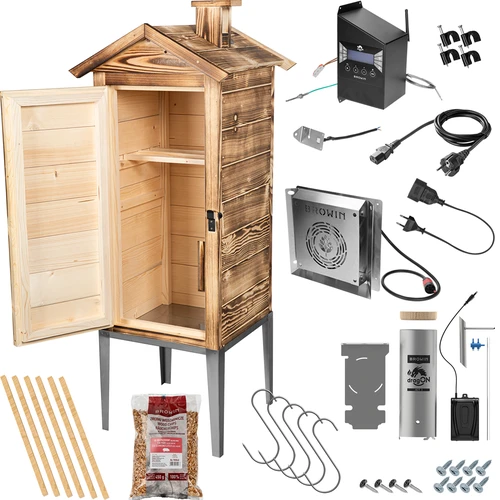 Câmara de fumagem com Wi‑Fi, 200 L – dragON WOOD 100IQ com módulo elétrico de aquecimento e controlador, a lenha - 3
