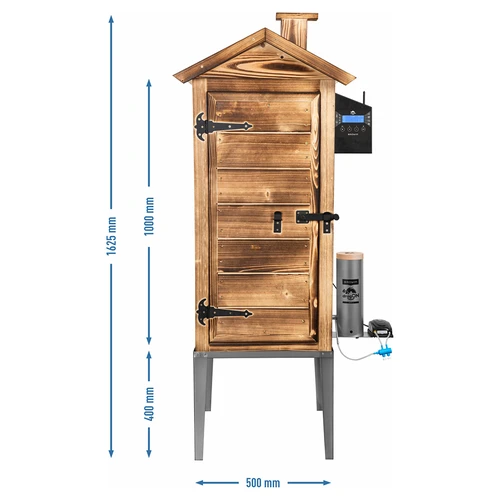 Câmara de fumagem com Wi‑Fi, 200 L – dragON WOOD 100IQ com módulo elétrico de aquecimento e controlador, a lenha - 4