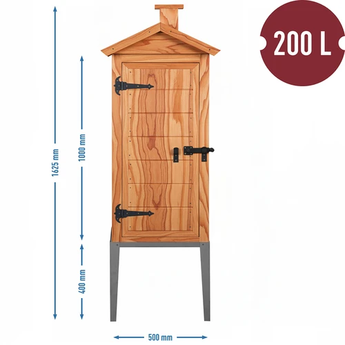 Câmara de fumagem em larício, 200 L, com base em aço inoxidável - 3