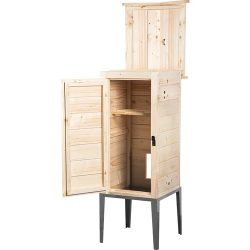 Câmara de fumagem em madeira de abeto, 200 L, com base em aço inoxidável - 2