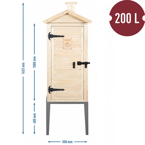 Câmara de fumagem em madeira de abeto, 200 L, com base em aço inoxidável - 3