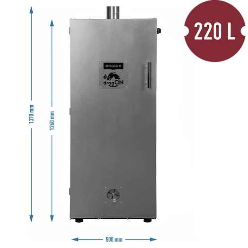 Câmara de fumagem metálica 220 L, com rodas - 4