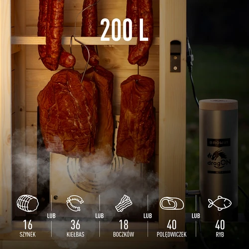 Câmara de fumeiro com Wi‑Fi, 200 L – dragON WOOD 100IQ com módulo de aquecimento elétrico e controlador - 11