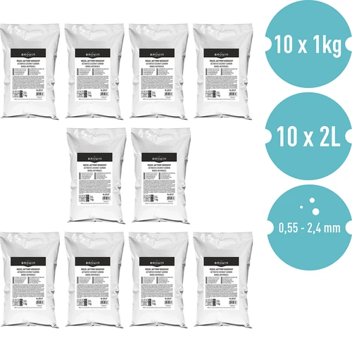 Carvão ativado de casca de coco 1 kg x 10 - conjunto - 2