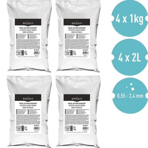 Carvão ativado de coco 1 kg x 4 - conjunto - 2