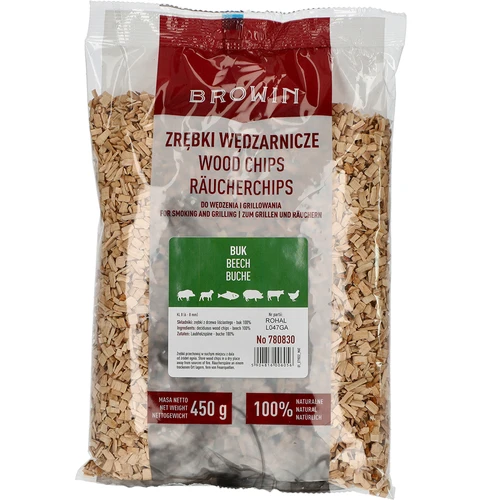 Chips de faia para fumagem/churrasco, 450 g, classe 8