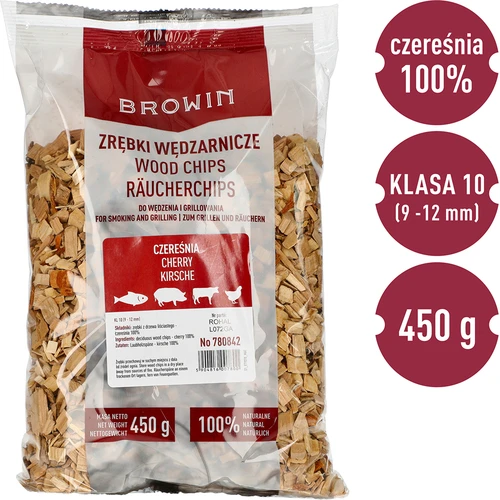 Chips de fumo para defumar/grelhar, cerejeira, 450 g, classe 10 - 3