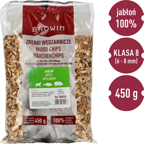 Chips de madeira para fumagem/grelhar, macieira, 450 g, classe 8 - 3