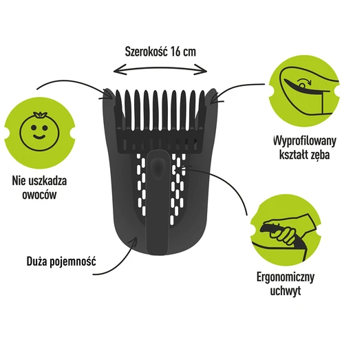 Colhedor de pequenos frutos em plástico, preto - 7