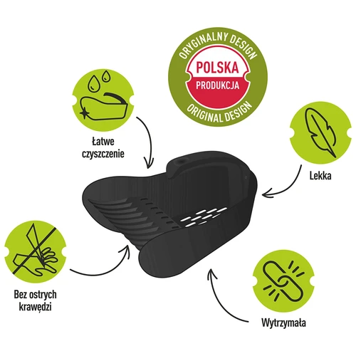 Colhedor de pequenos frutos em plástico, preto - 8