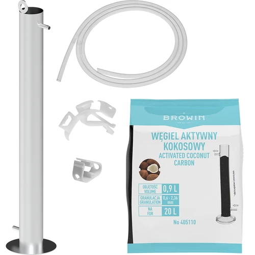 Coluna de filtração de aço inoxidável, suspensa, com acessórios e carvão ativado incluídos  - 1 