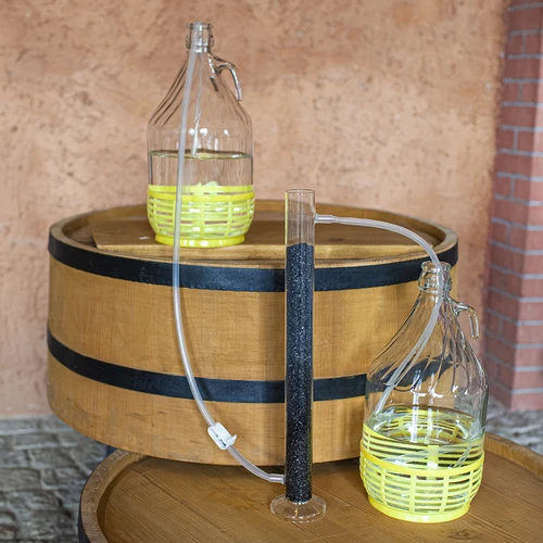 Coluna de filtração de vidro com alcoômetro, tubo de silicone e carvão de coco - 7