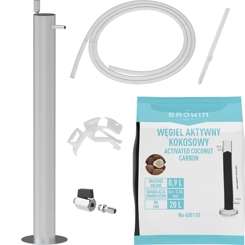 Coluna de filtração premium em aço inoxidável, com acessórios e carvão ativado incluídos