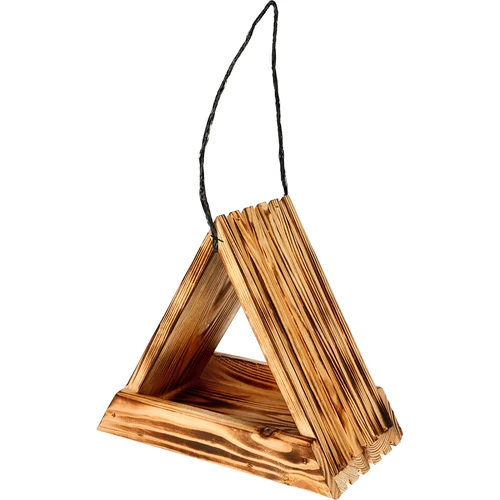 Comedouro de madeira para pássaros - triangular - 5
