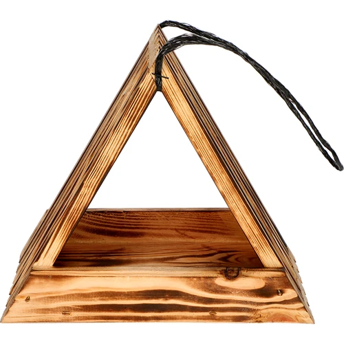 Comedouro de madeira para pássaros - triangular - 4