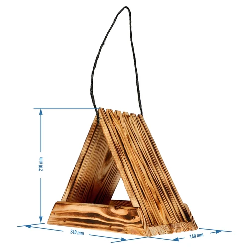 Comedouro de madeira para pássaros - triangular - 8