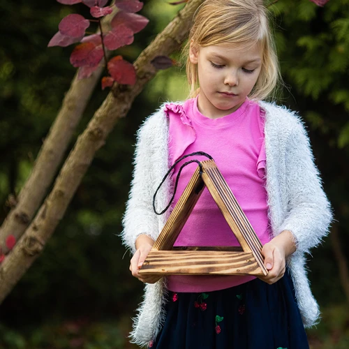 Comedouro para Pássaros em Madeira - Triangular - 9