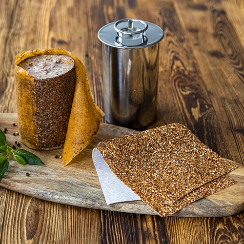 Conjunto com bainha de água - prensa de presunto 1,5 kg + panela - 24