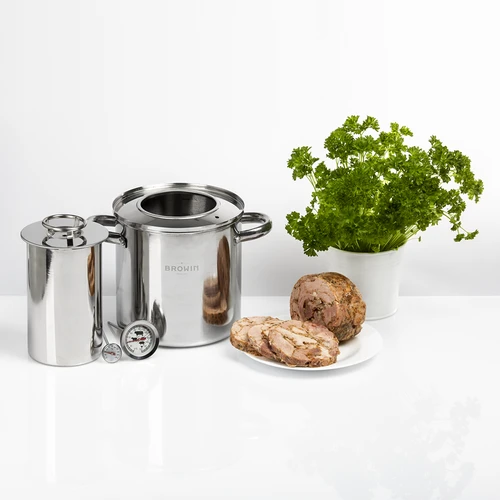 Conjunto com camisa de água - cozedor de fiambre 1,5 kg + panela - 19