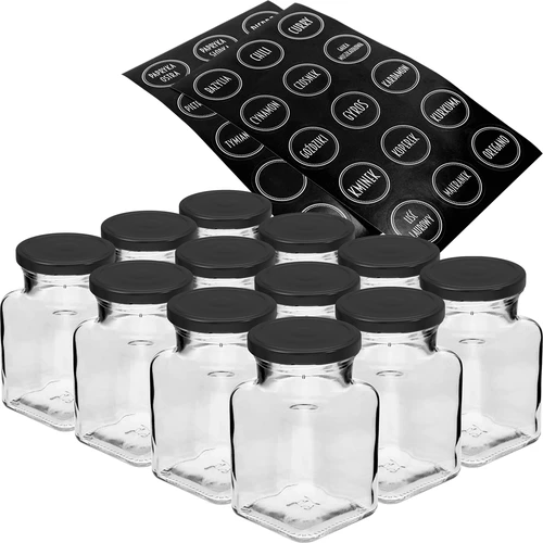 Conjunto de 12 x frasco 150ml + 30 etiquetas para marcar especiarias  - 1 