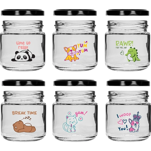 Conjunto de 6 frascos para crianças twist-off 212 ml com impressão e tampa fi 66/4 - 3