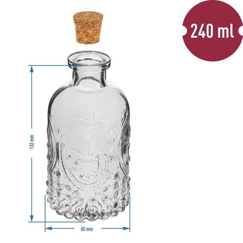 Conjunto de garrafinhas com rolhas, 240 ml - 4 unid. - 5