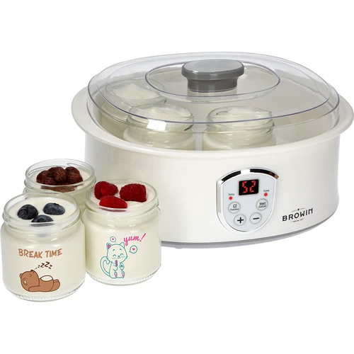 Conjunto de iogurteira e frascos para crianças