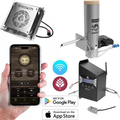 Conjunto dragON para câmara de fumagem - módulos IQ com Wi‑Fi e gerador de fumo JET 2 LONG com coletor de cinzas