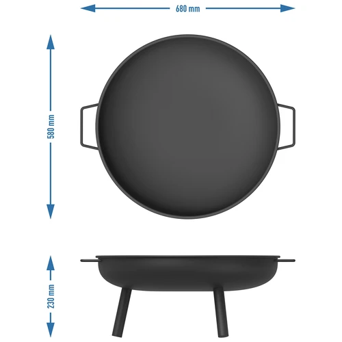 Conjunto fogueira diâmetro 58 cm e atiçador-suporte para caldeirão ou tampa de panela de ferro fundido - 8
