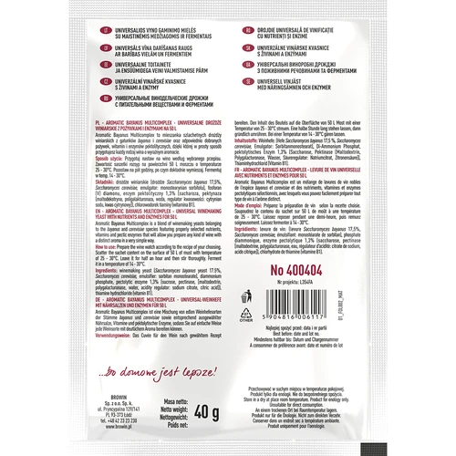 Conjunto inicial Aromatic Bayanus Multicomplex para vinho, 40 g - 2