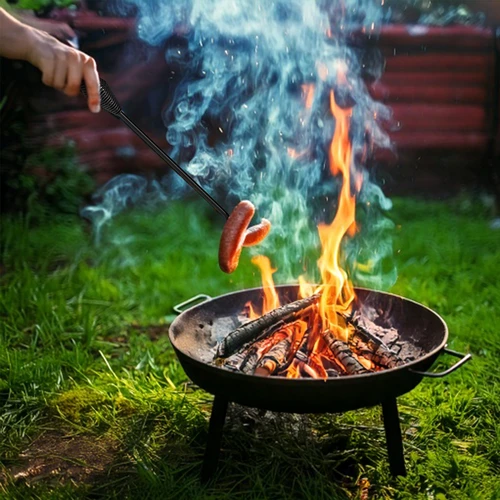 Conjunto taça de fogo Ø 58 cm e atiçador-levantador para caldeirão ou tampa de panela de ferro fundido - 10