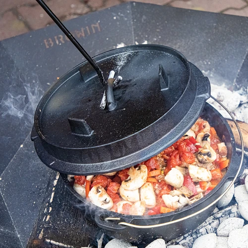 Conjunto taça de fogo Ø 58 cm e atiçador-levantador para caldeirão ou tampa de panela de ferro fundido - 11