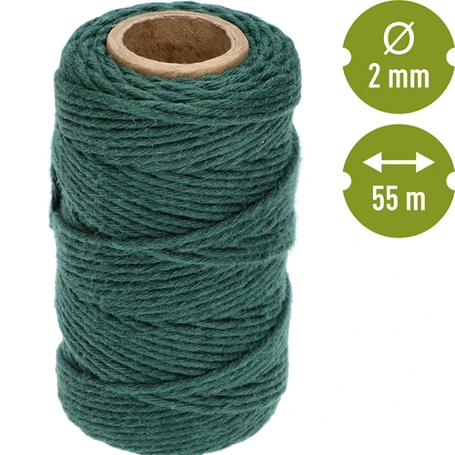 Corda de algodão verde 2 mm/55 m/100 g - 4