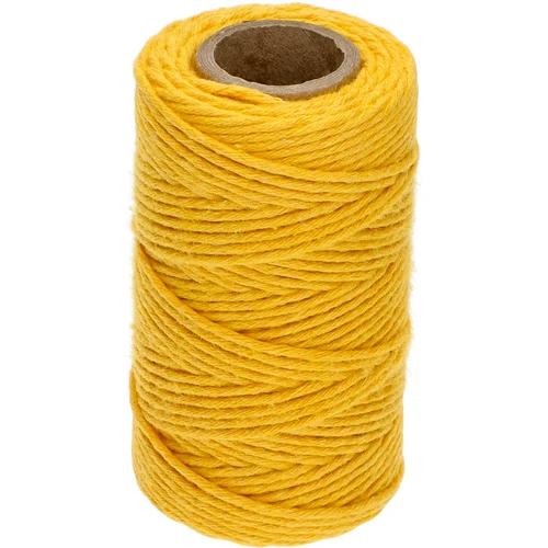 Cordel de algodão amarelo 2 mm/55 m/100 g